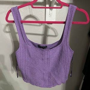 Stradivarius Lilac lace crop top size M